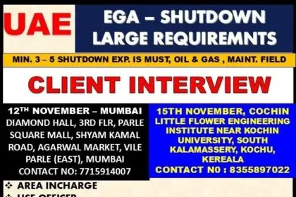 Exciting Job Opportunities for Shutdown Project in UAE – Join EGA’s Shutdown Project!