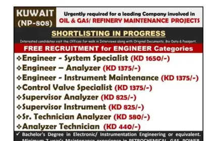 Urgent Recruitment for Oil & Gas/Refinery Maintenance Projects in Kuwait