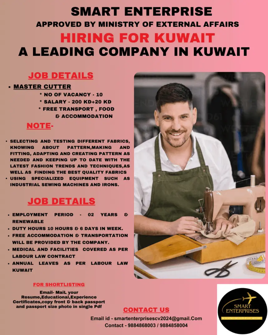 Kuwait - Job Opportunity: Master Cutter