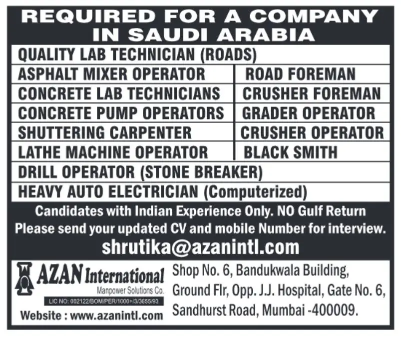 Quality Lab Technician & Operator Jobs in Saudi Arabia | AZAN International