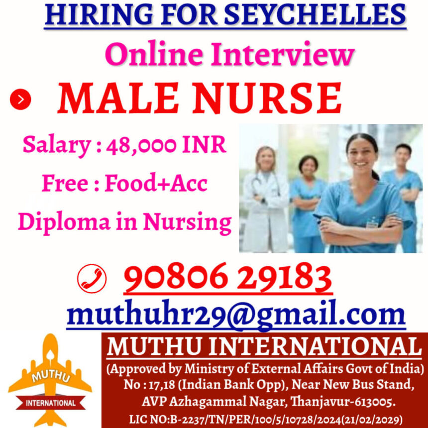 Hiring Male Nurses for Seychelles: Online Interview Opportunity