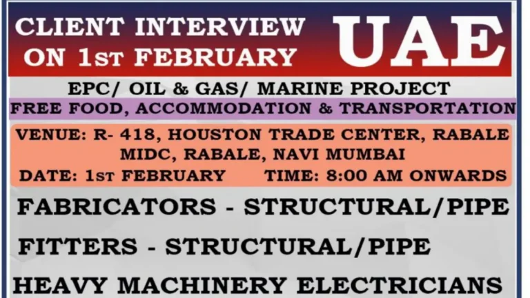 Job Opportunity: EPC/Oil & Gas/Marine Project Positions in UAE