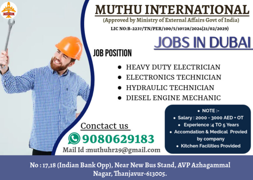 Jobs in Dubai: Exciting Opportunities with Muthu International