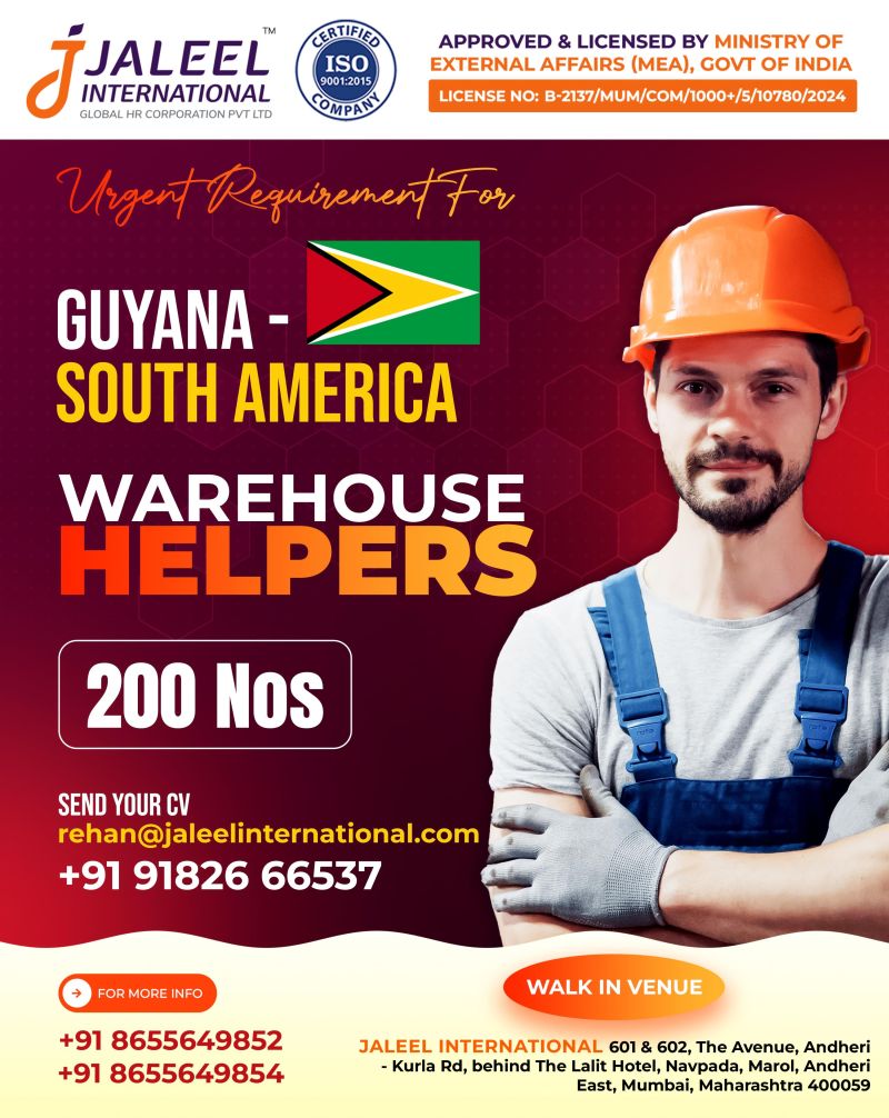 Urgent Job Openings for Warehouse Helpers in Guyana – Apply Now!