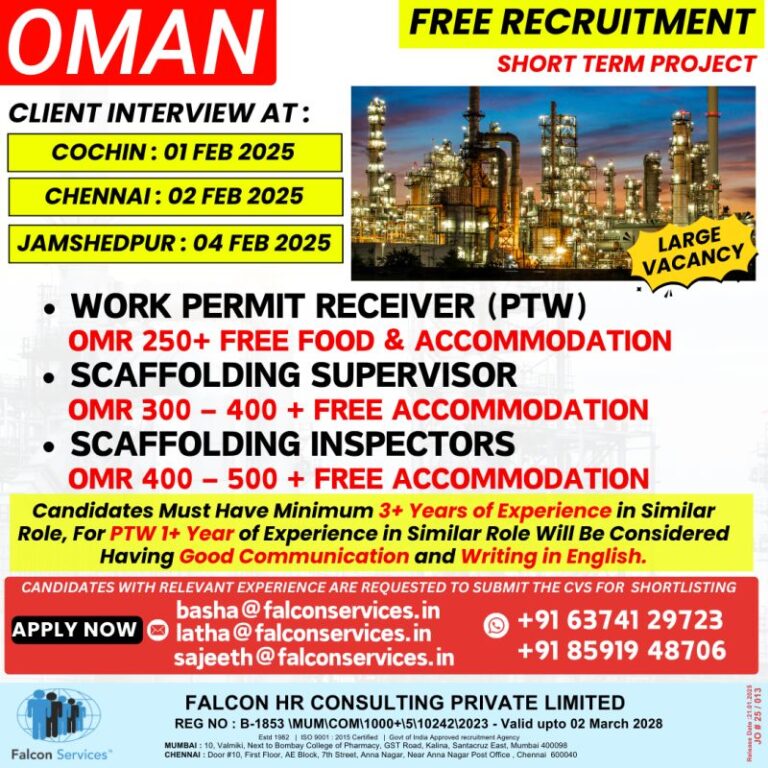 Free Recruitment for Oman Short-Term Project