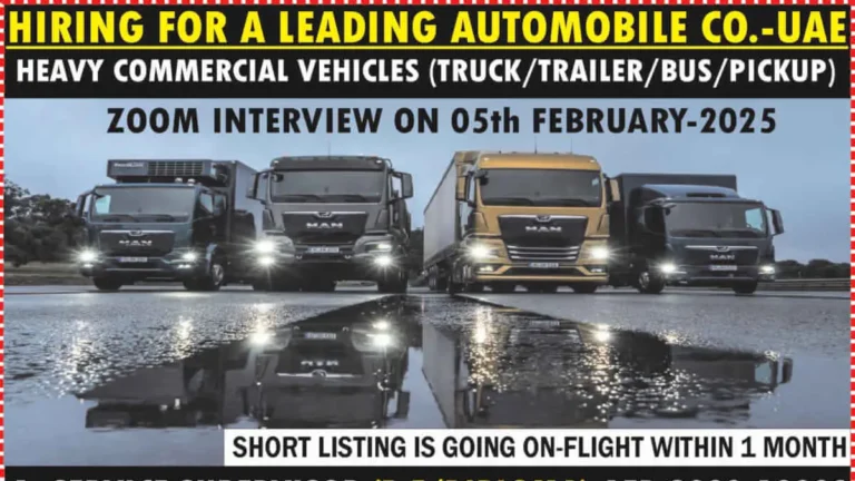 Urgent Hiring in UAE for Heavy Commercial Vehicle Experts – Free Accommodation & Immediate Visa