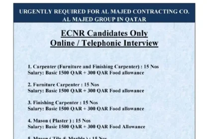 Jobs in Qatar with Al Majed Contracting Co.