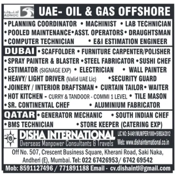 Career Opportunities in UAE and Qatar with ADNOC and More