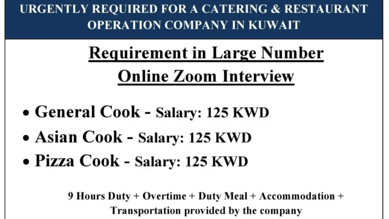 Urgently Required: Catering & Restaurant Staff for Kuwait – Apply Now!