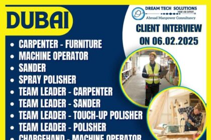 Jobs in Dubai: Skilled Carpenter and Machine Operator Roles