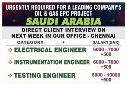 Urgent Hiring for Oil & Gas EPC Project in Saudi Arabia