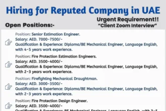 Urgent Fire Protection Engineering Roles UAE