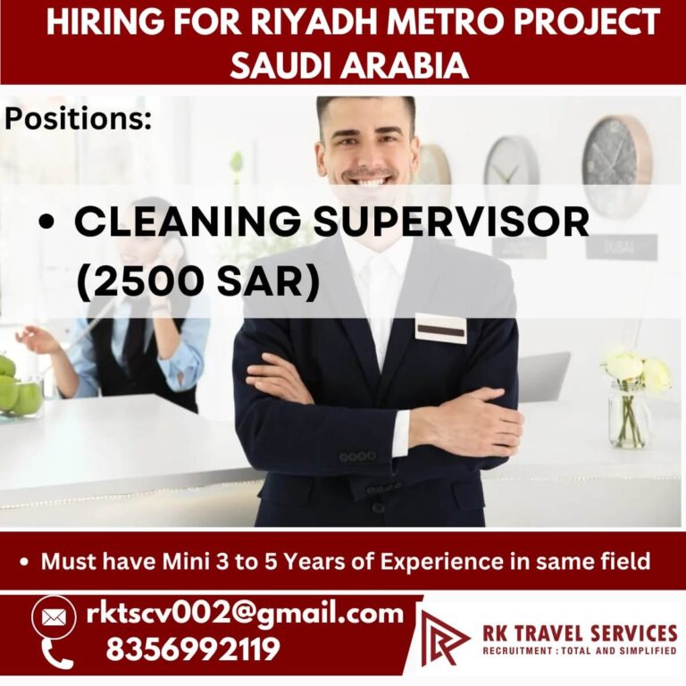 Hiring for Riyadh Metro Project, Saudi Arabia