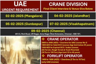 UAE Urgent Crane Division Job Openings