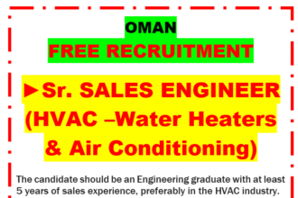 Senior Sales Engineer HVAC Oman Opportunity