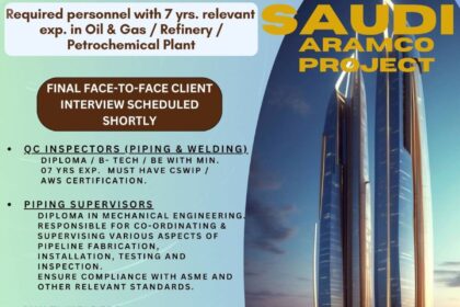 Jobs in Saudi Arabia – Aramco Project