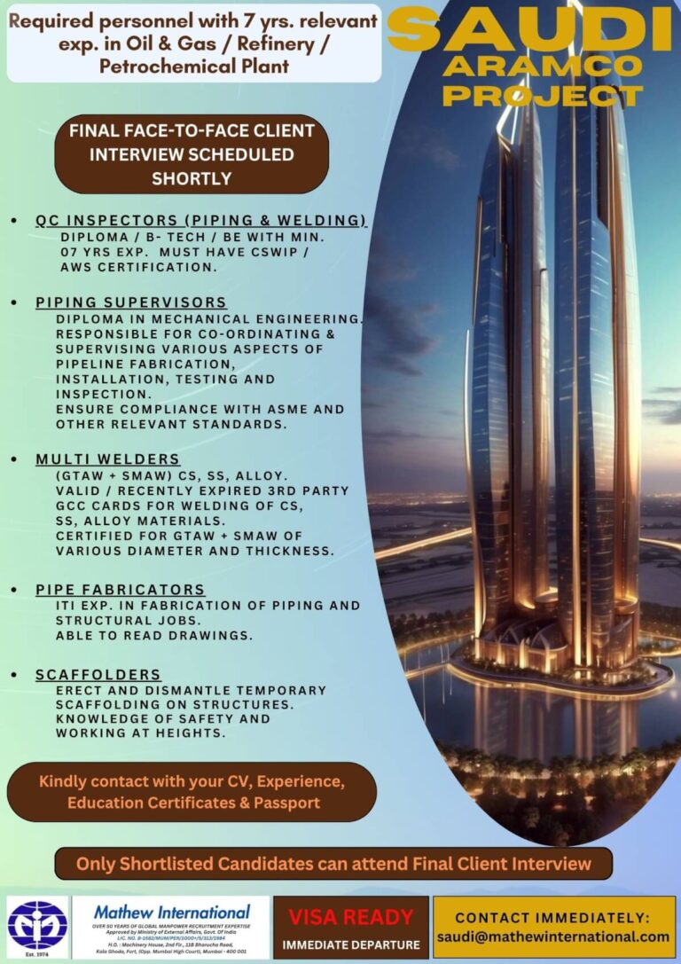 Exciting Career Opportunities in Saudi Aramco Projects