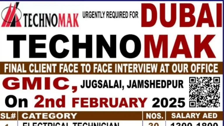 Technomak Announces Urgent Recruitment Drive for Dubai Positions