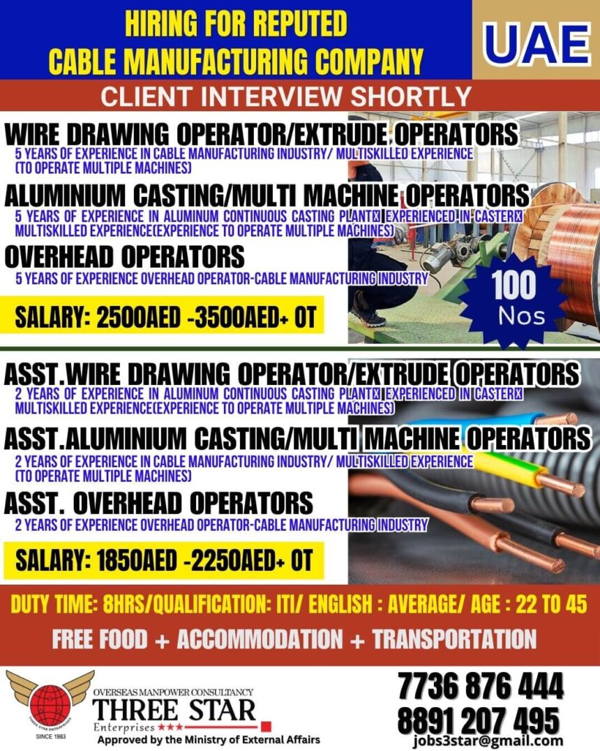 Hiring Cable Operators for UAE Manufacturing