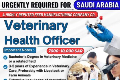 Urgent Veterinary Health Officer Saudi Arabia