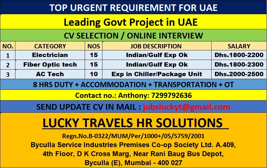 Urgent Job Requirements for UAE Government Project – Apply Now!