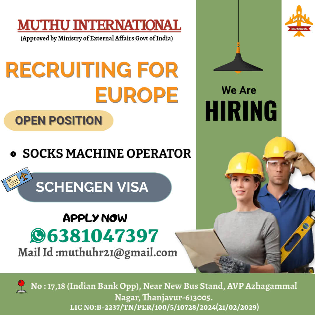 Muthu International Recruits for Europe Jobs