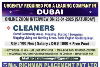 Urgent Hiring: Cleaners for Dubai Company