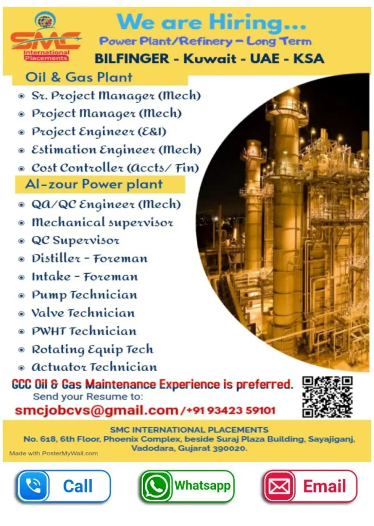 Join BILFINGER for Exciting Opportunities in Oil & Gas Power Plants – Kuwait, UAE, KSA