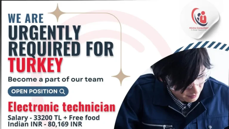 Urgent Electronic Technician Job in Turkey - 33,200 TL Salary + Free Food | Apply Now