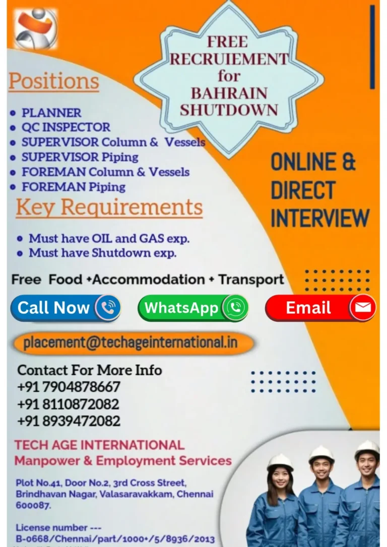 Exciting Assignment Abroad Jobs for Bahrain Shutdown 2024