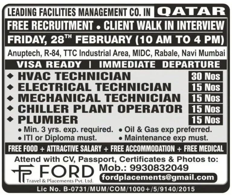 Assignment Abroad Jobs – HVAC, Electrical, Mechanical & More