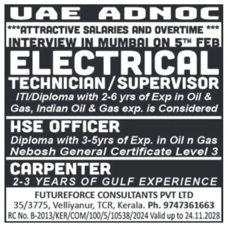 Exciting Career Opportunities at ADNOC – Walk-In Interview in Mumbai