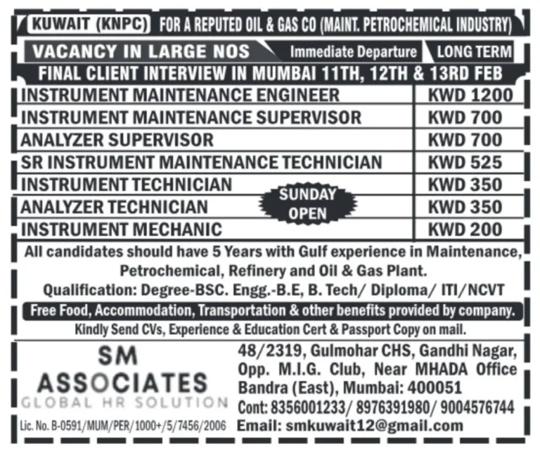 Kuwait (KNPC) Hiring for Reputed Oil & Gas Company – Large Vacancies
