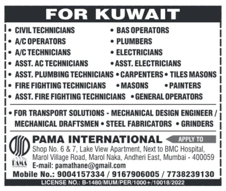 Overseas Job Vacancies in Kuwait – Apply Now!