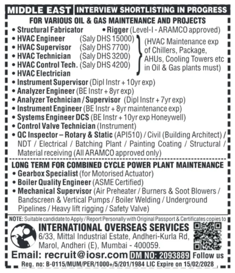 Middle East Interview Shortlisting | Oil & Gas Jobs Abroad