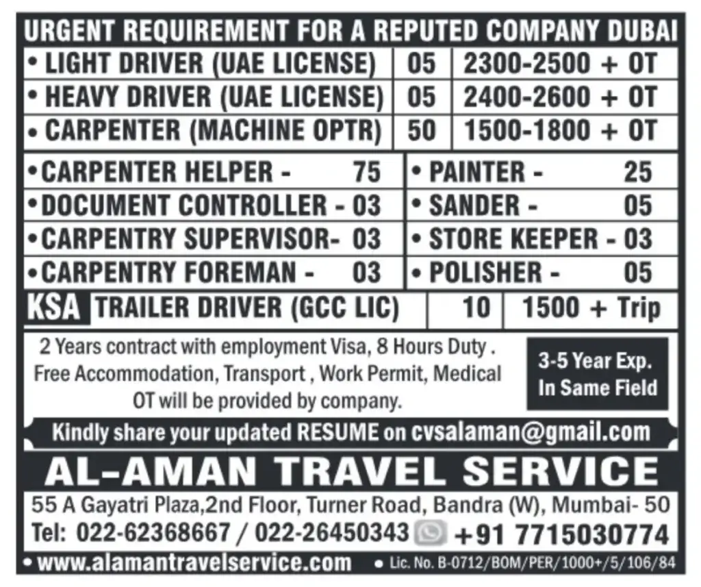 Urgent Job Openings in Dubai – Apply Now!