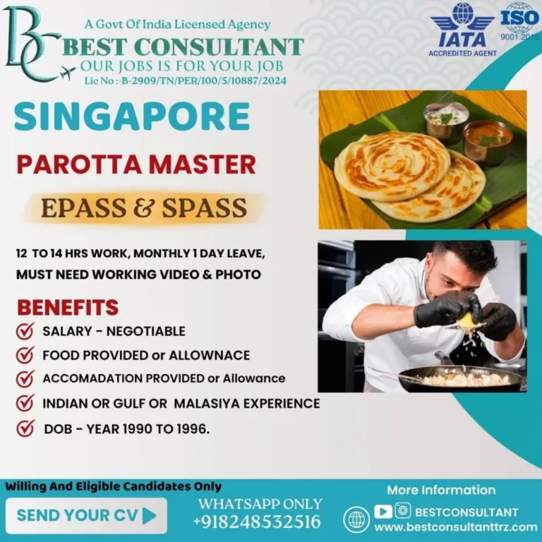 Singapore Parotta Master Jobs – Apply Now