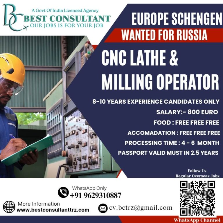 CNC Lathe & Milling Operator Jobs in Russia – Apply Now!