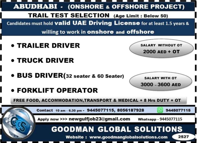 Abu Dhabi Onshore & Offshore Driving Jobs – Apply Now!