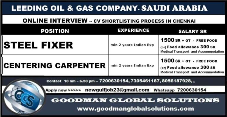 Top Saudi Oil & Gas Jobs: Steel Fixer & Carpenter Roles – Apply Now!