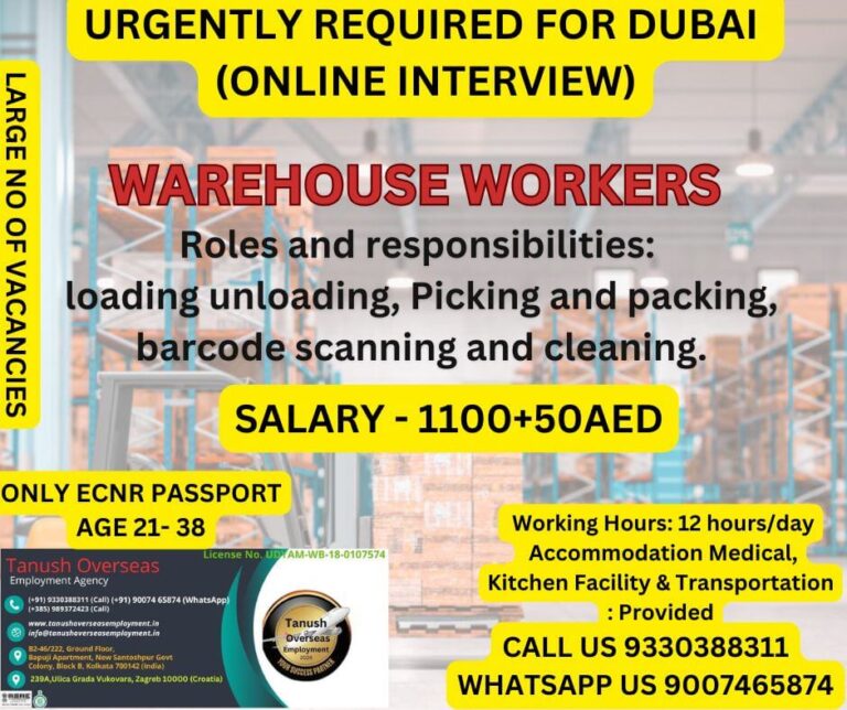 Urgent Warehouse Workers Jobs in Dubai – Apply Online Today
