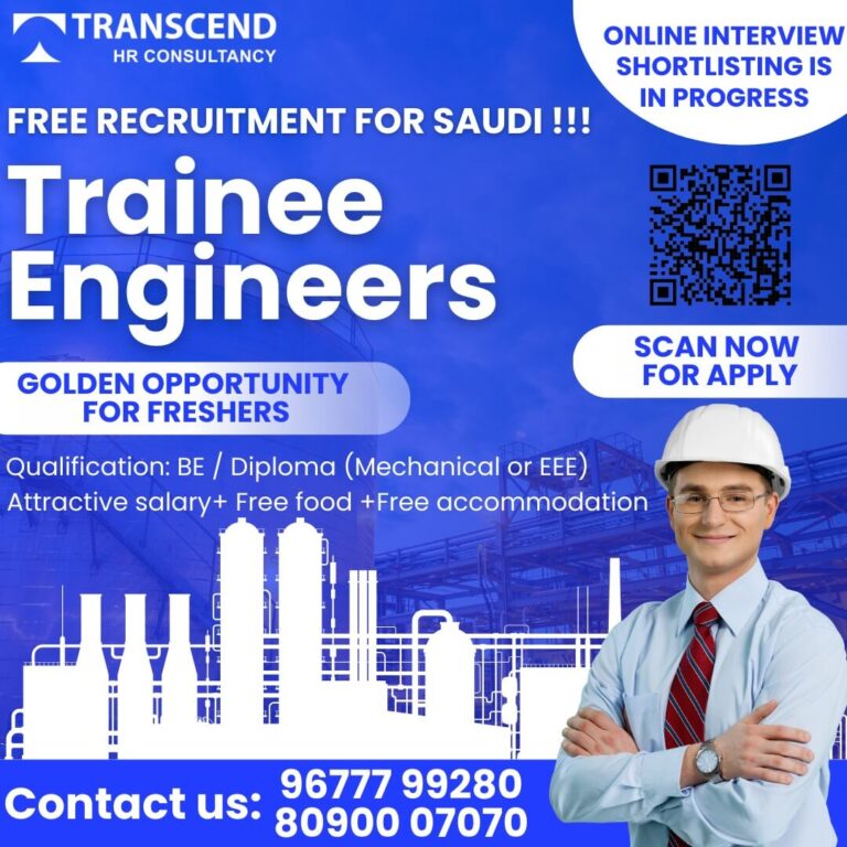Transcend HR Consultancy: Free Recruitment for Saudi Trainee Engineers