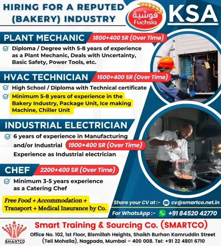 High-Paying Bakery Industry Jobs in KSA – Apply Now!