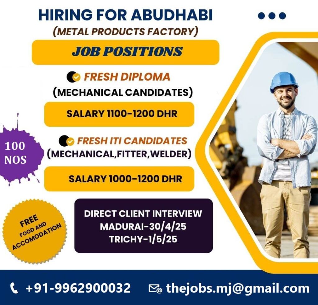 Abu Dhabi Metal Factory Jobs - Free Hiring 2025