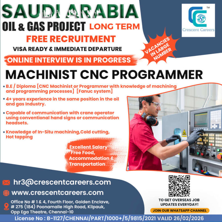 Saudi Arabia Oil Gas Jobs – CNC Programmer Hiring Now