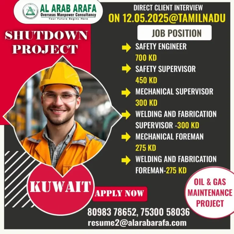 Direct Client Interview for Kuwait Shutdown Jobs – Apply Now