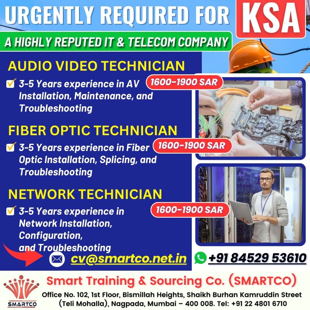 Saudi Arabia IT Technician Jobs – Urgent Vacancies Open