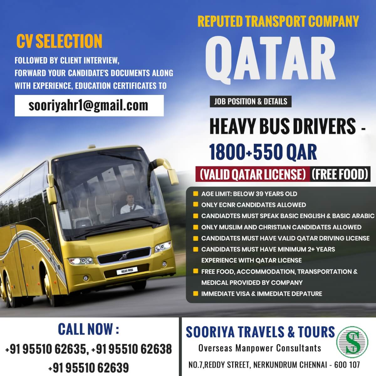 Qatar Heavy Bus Driver Jobs – Apply Now With Valid License