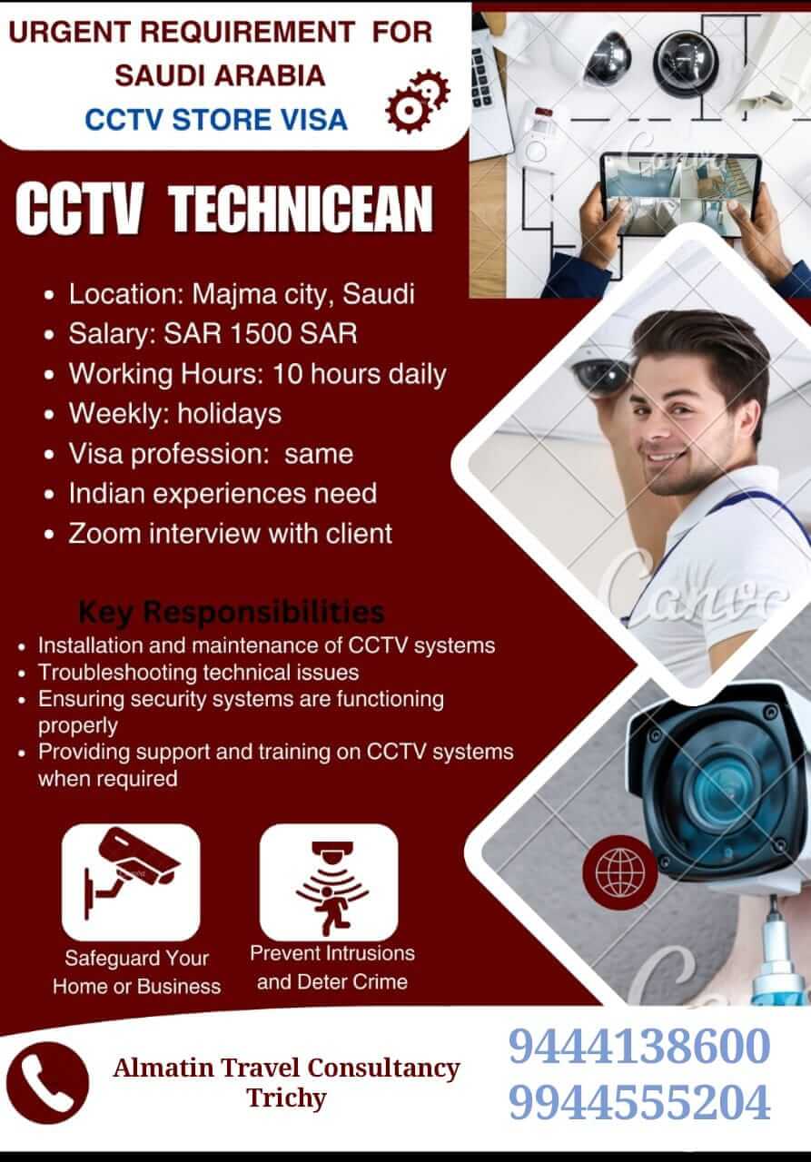Urgent CCTV Technician Jobs in Saudi Arabia – Apply Now