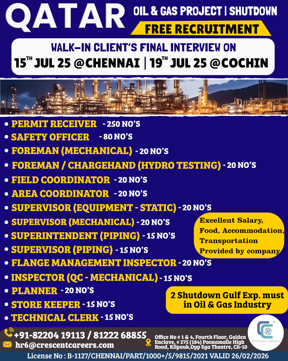 Qatar Shutdown Oil Gas Jobs – Free Recruitment 2025